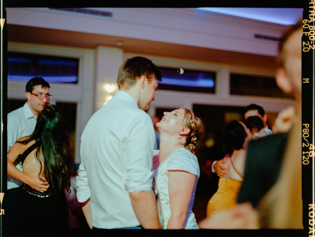 bride and groom dancing during wedding reception film photos, Film photography pricing, film photography education, New England film photography
