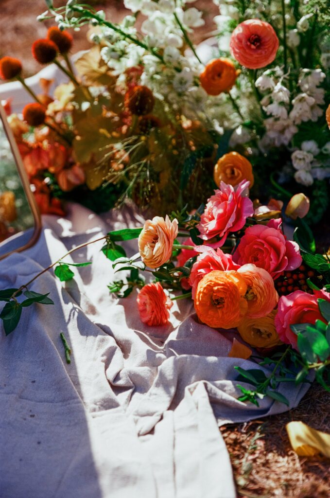 florist branding shoot, film branding shoot, Berry Blooms Floral Co., outdoor branding shoot, unique branding photos, colorful florals, Castillo Holliday Photo and Film