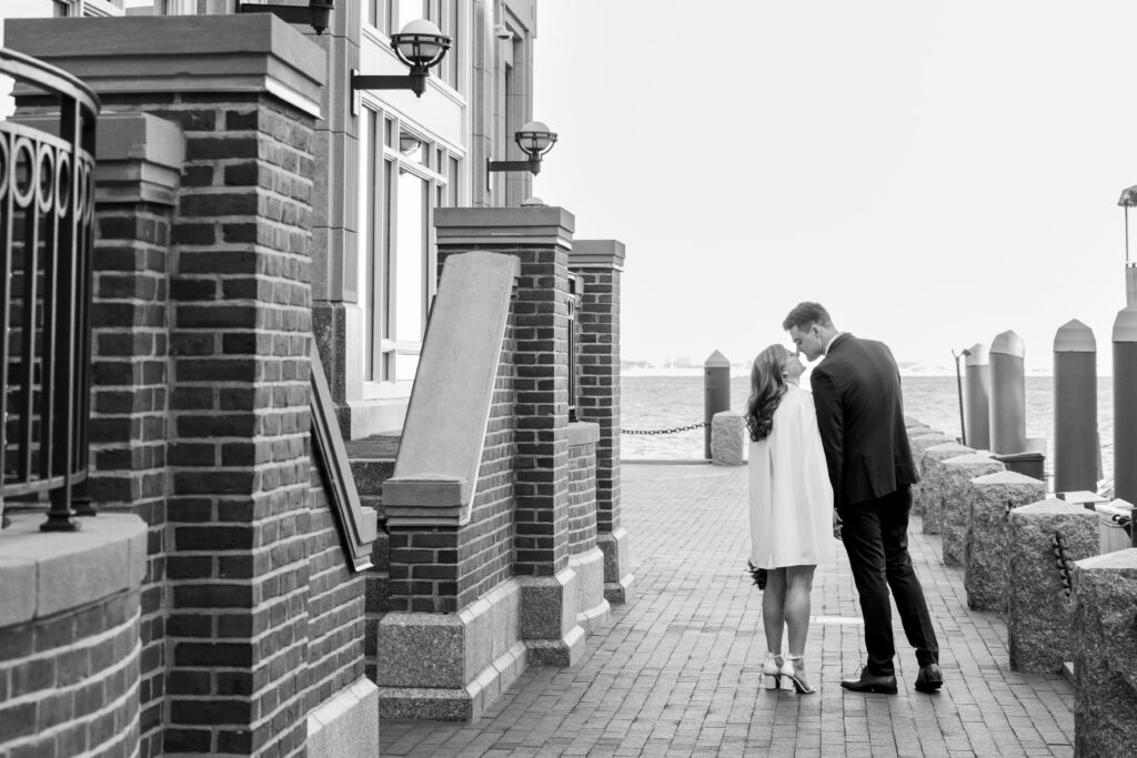 Couple Eloping at The Wharf in Boston by the waterfront