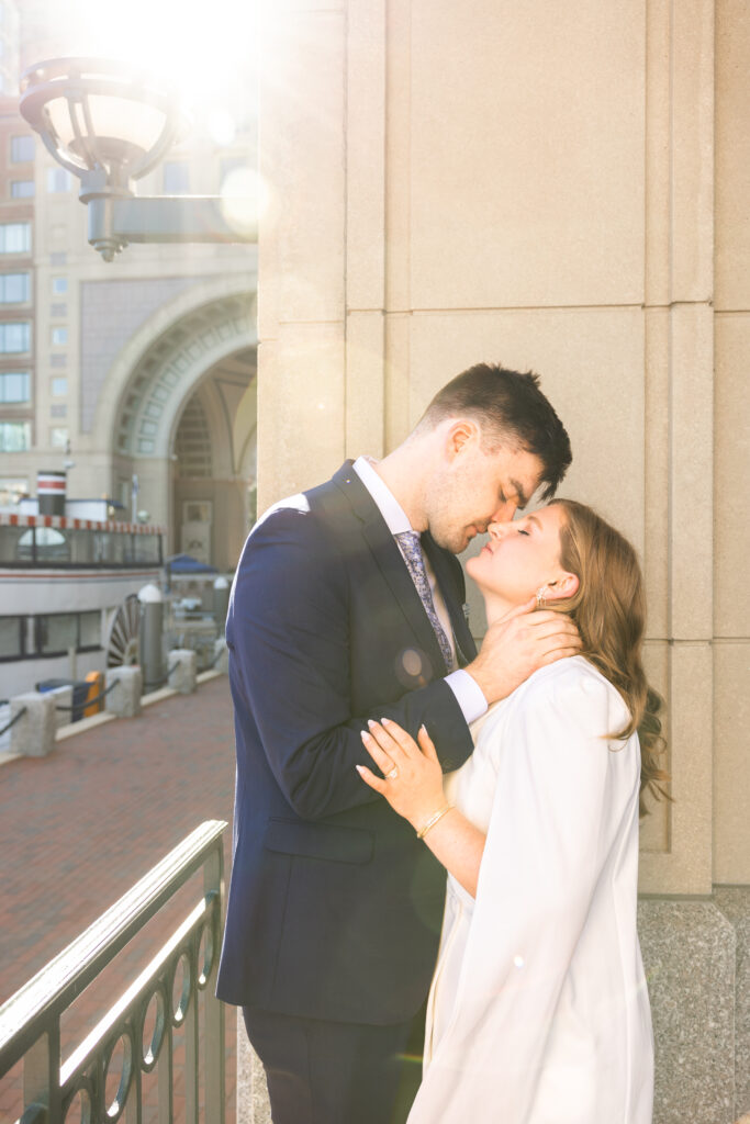 Couple Eloping at The Wharf in Boston by the waterfront