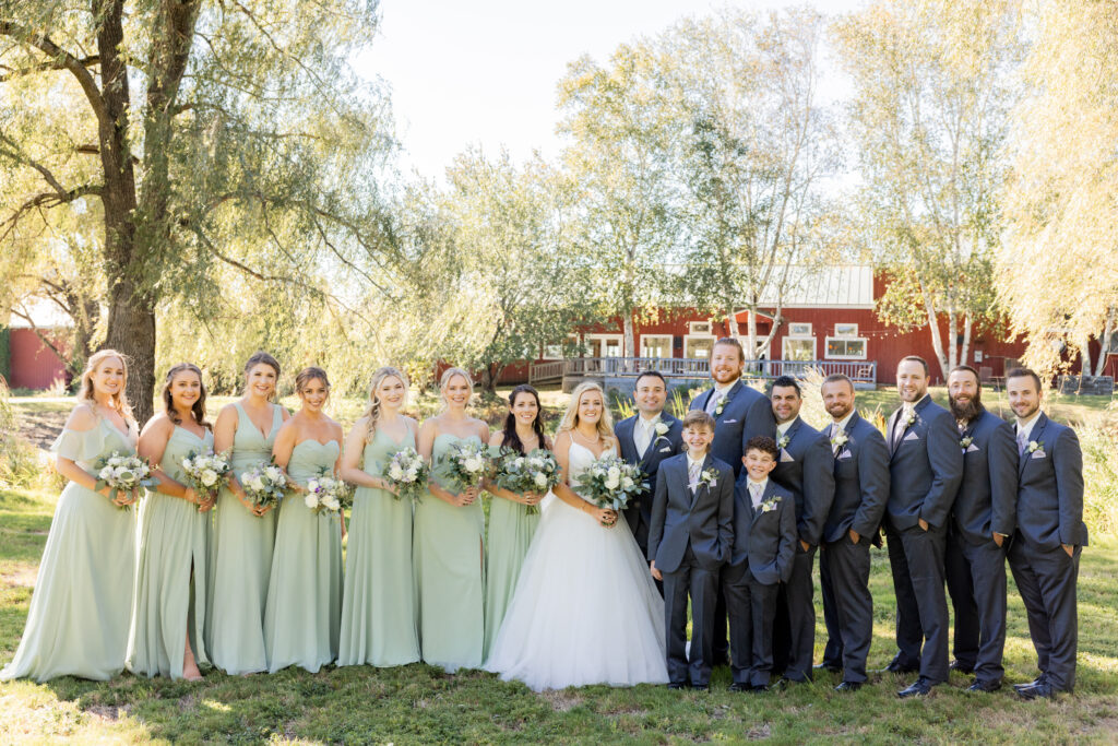 Fall Wedding at Alyson's Orchard, Formal bridal party photo