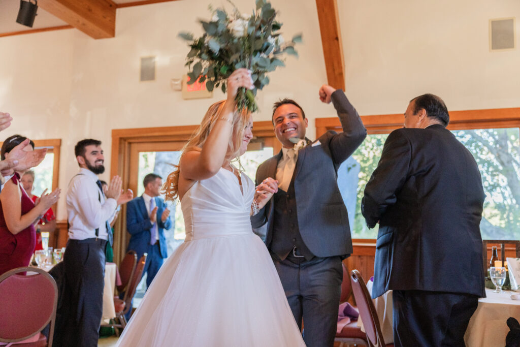 Bride and groom have their grand entrance