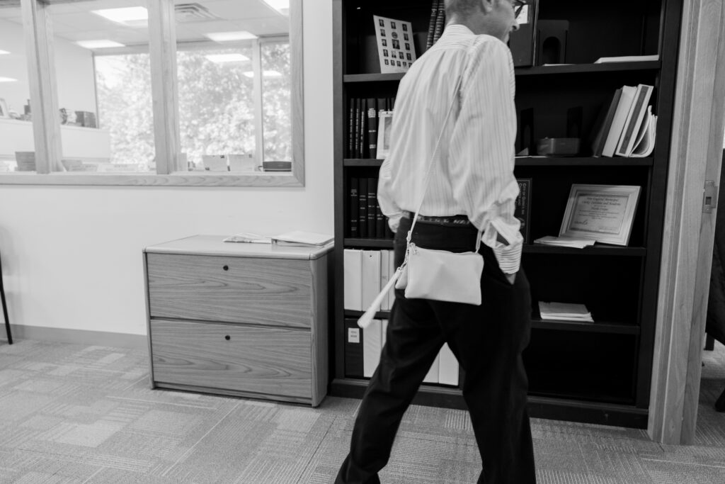 Candid family photos from a Couple eloping at Quincy City Hall in Black and White