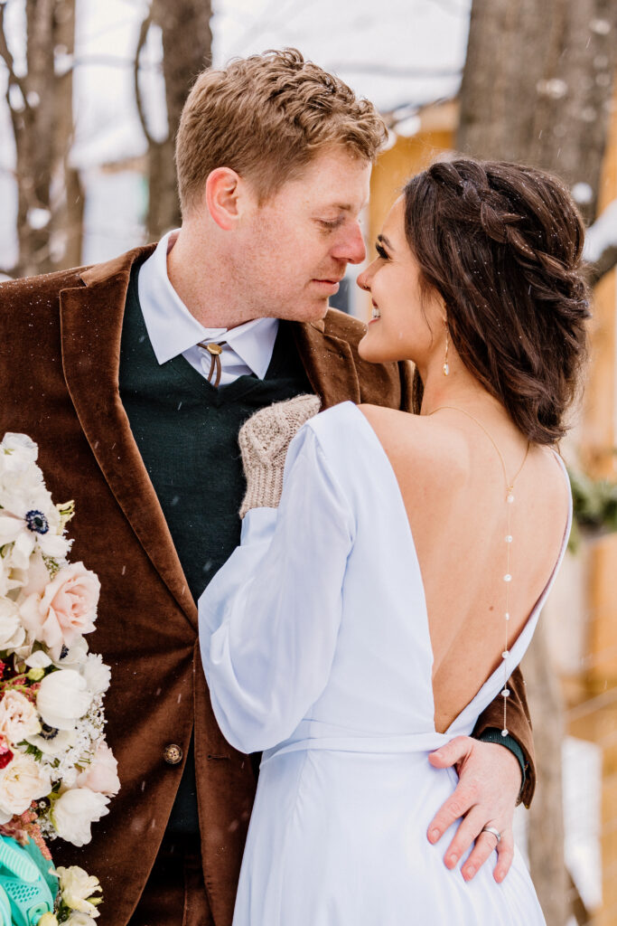 Snowy Vermont wedding, Vermont winter wedding. New England film wedding photographers, Super 8 film wedding, Snowy wedding photography, Vermont wedding inspiration