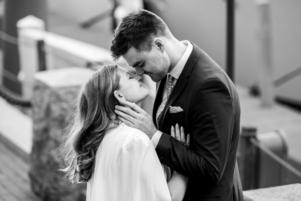 Couple Eloping at The Wharf in Boston by the waterfront