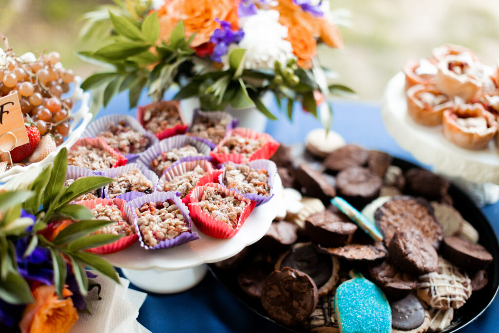 Assorted pastries and desserts at a wedding at the Loring-Greenough House