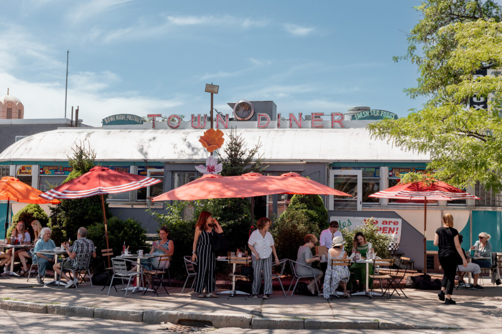 LGBTQIA+ couple elopes, Brunch at Town Diner