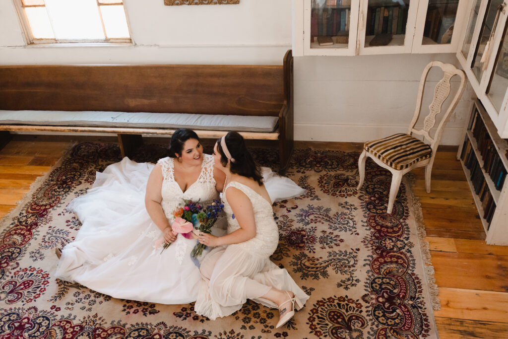 GBTQIA+ Wedding, Two Brides in Love, Colorful Bouquet, Chapel Elopement, Chapel Micro wedding, LGBTQ Wedding, Lesbian Wedding, Two Brides, Chapel Elopement in Gray Maine, Coolidge Chapel
