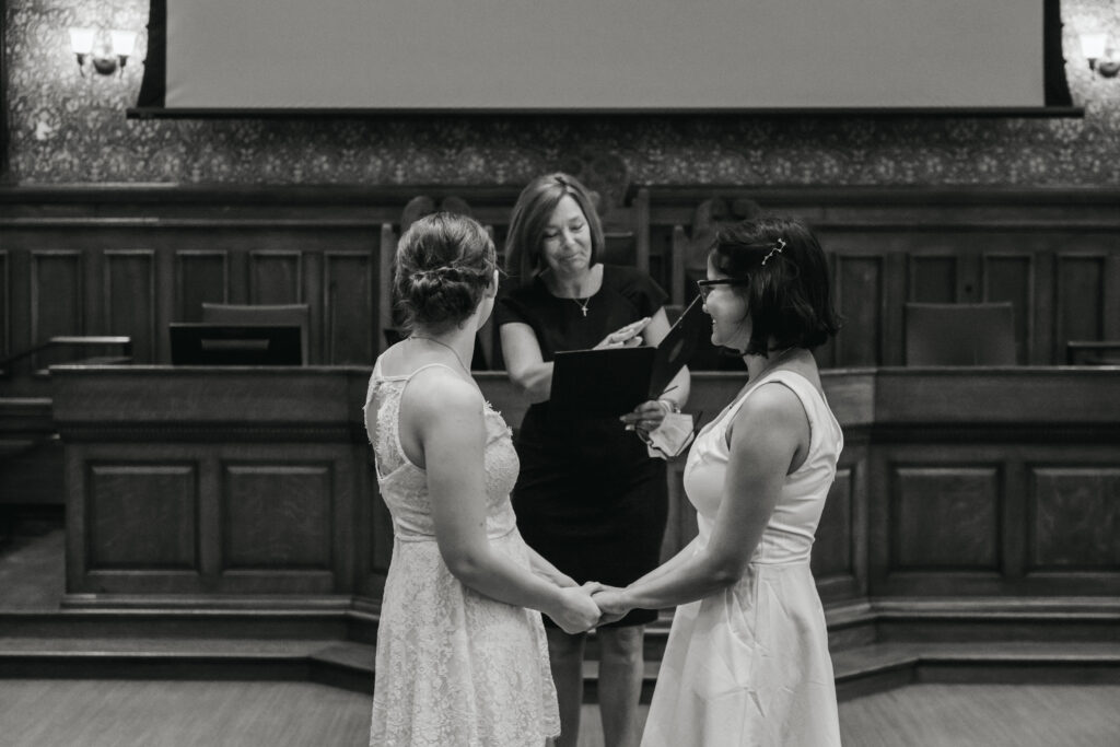 Lesbian couple is married in Cambridge City Hall wedding ceremony
