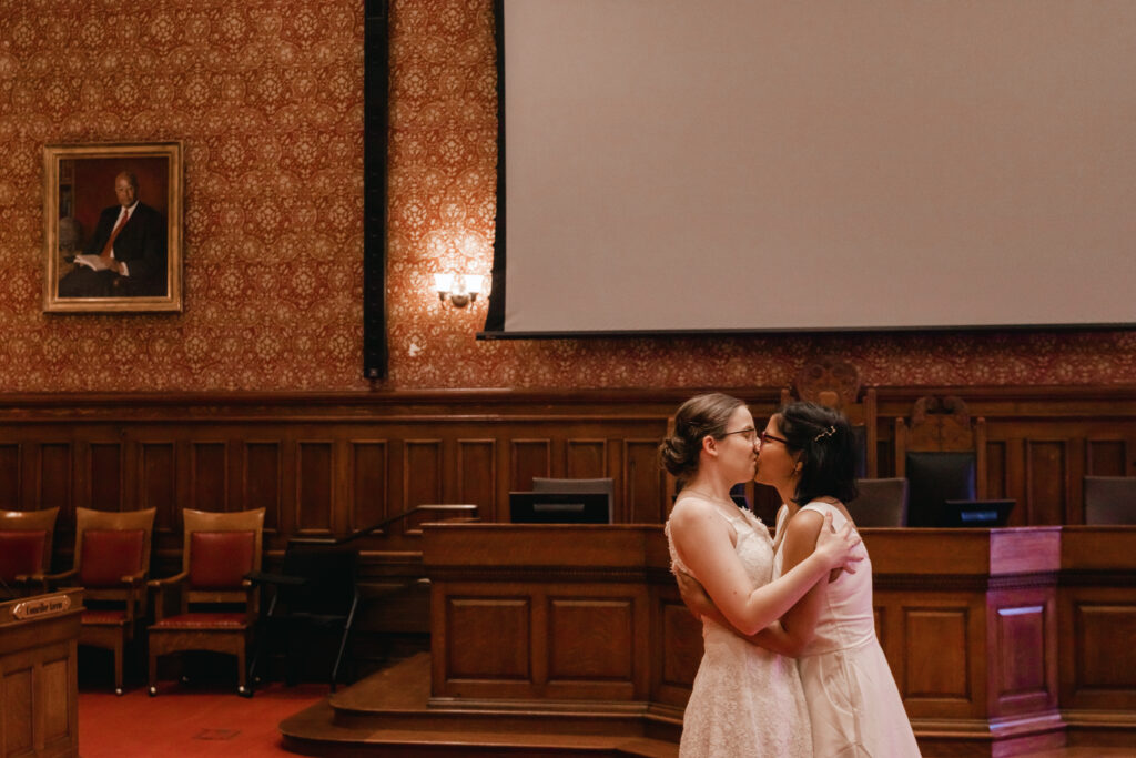 Lesbian couple is married in Cambridge City Hall wedding ceremony