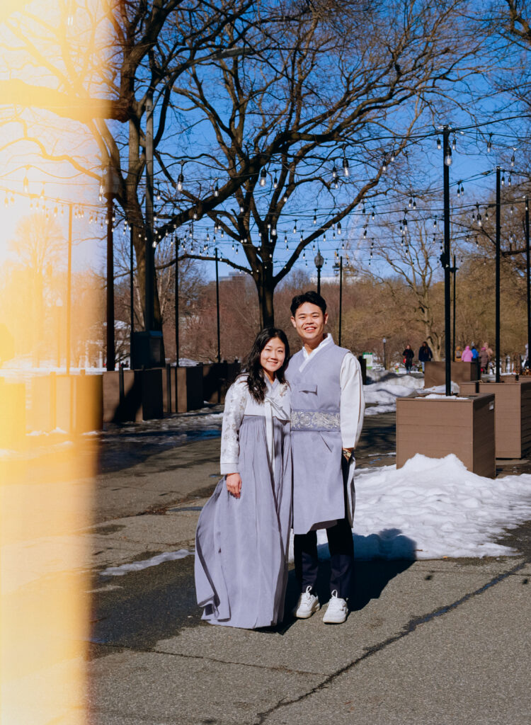 Boston Public Garden Elopement Portraits in Hanbok on film