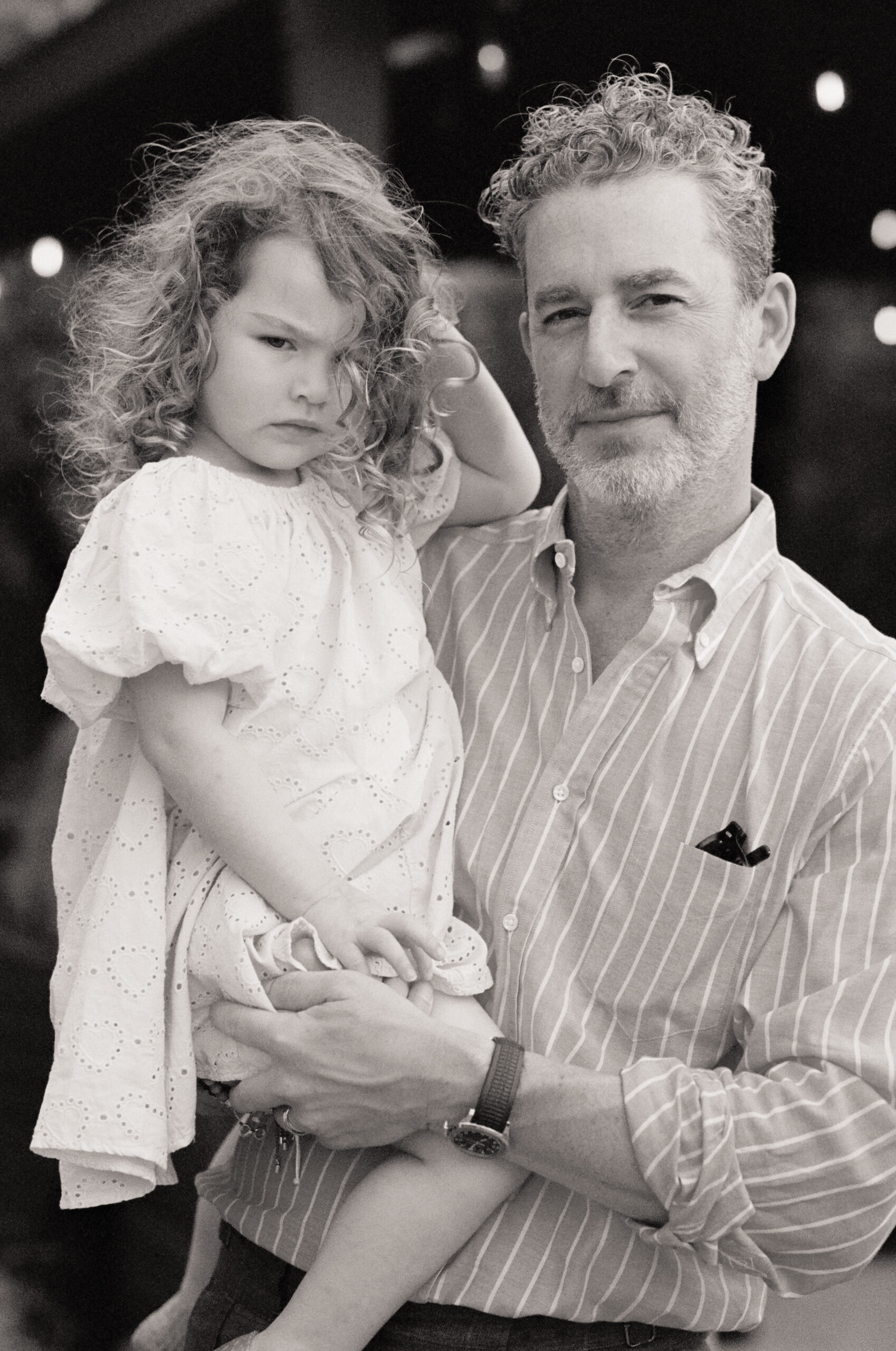 Tender father-daughter moment at Olivia and Coby’s Martha’s Vineyard wedding rehearsal dinner.