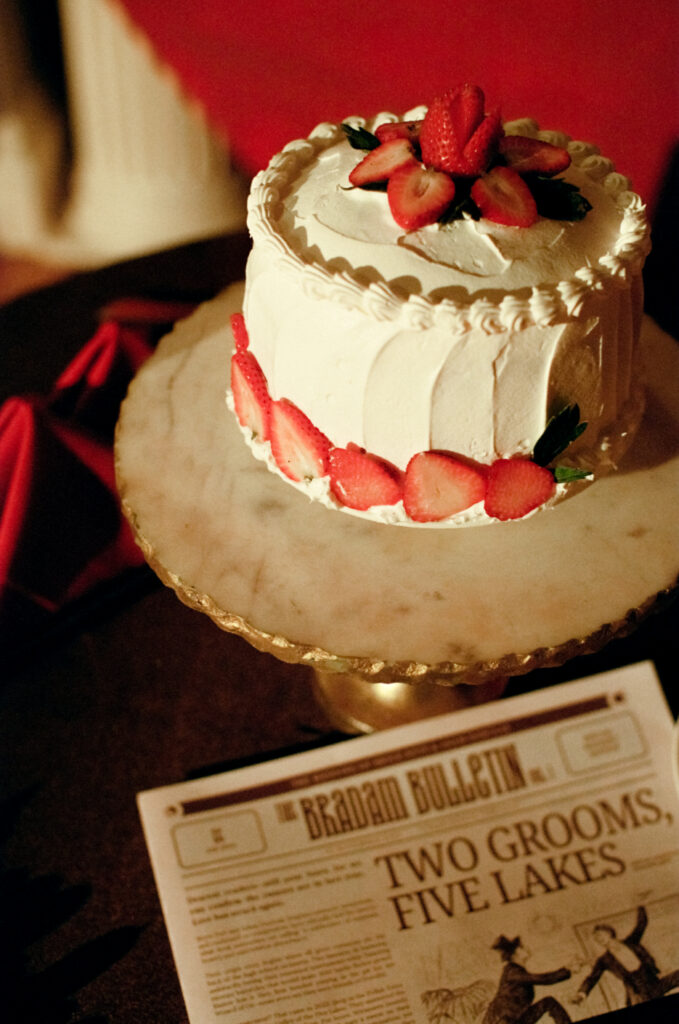 wedding cake with strawberries
