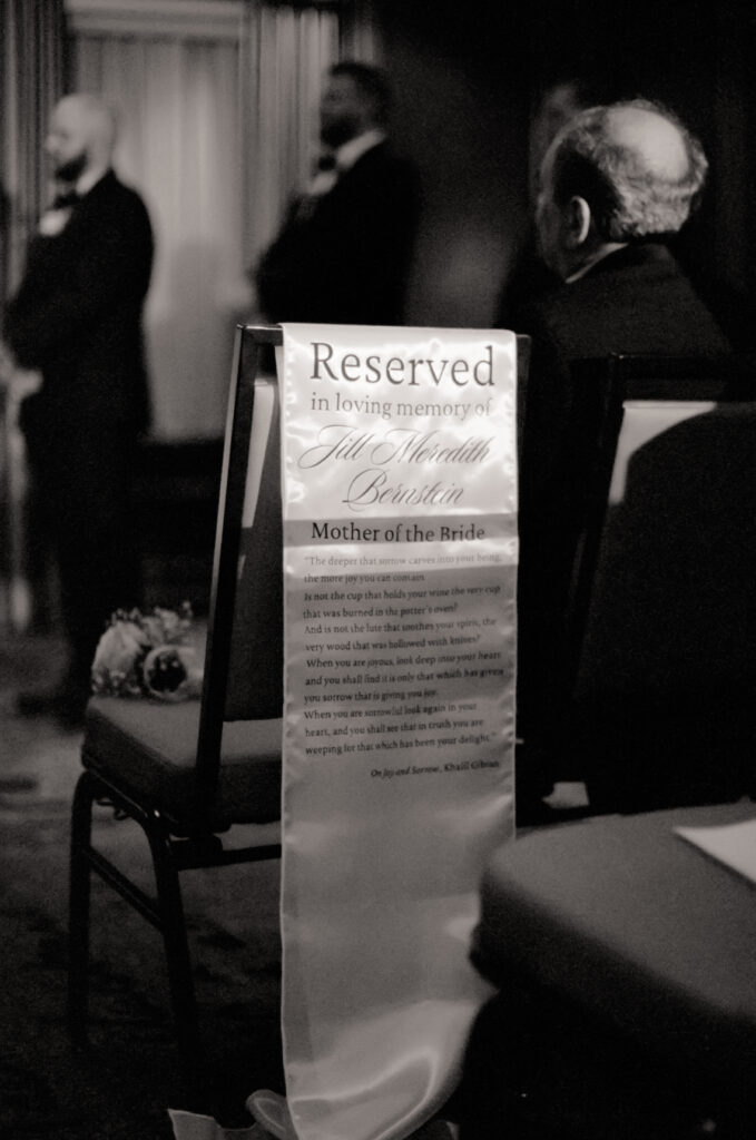 reserved seat for bride's late mother
