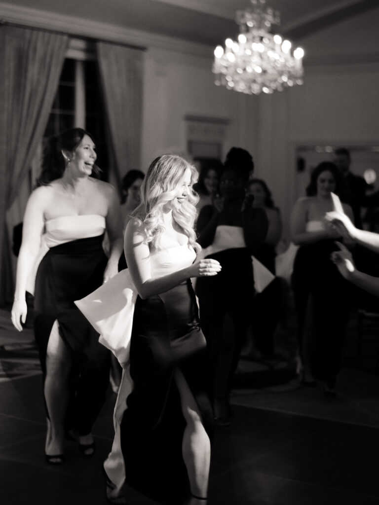 bridesmaids entering wedding ceremony