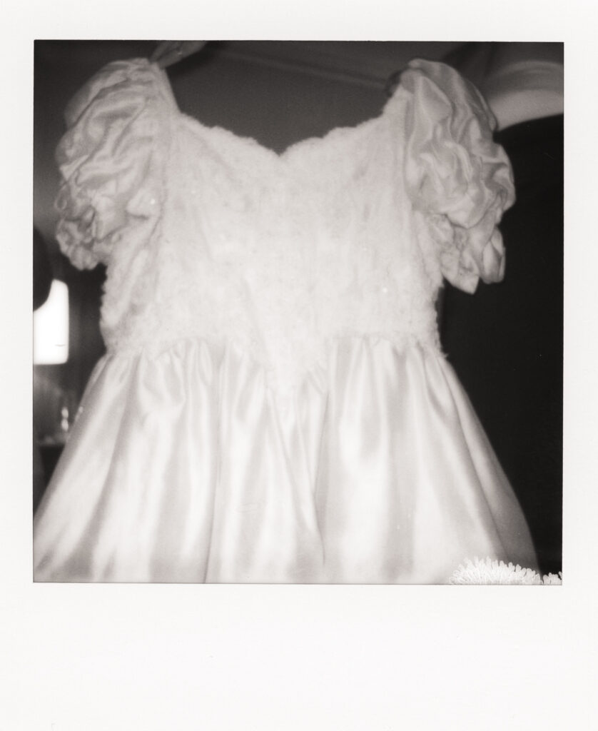 polaroid photo of second wedding dress